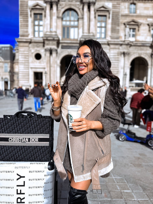 ELYNDI aviator type jacket - cappuccino